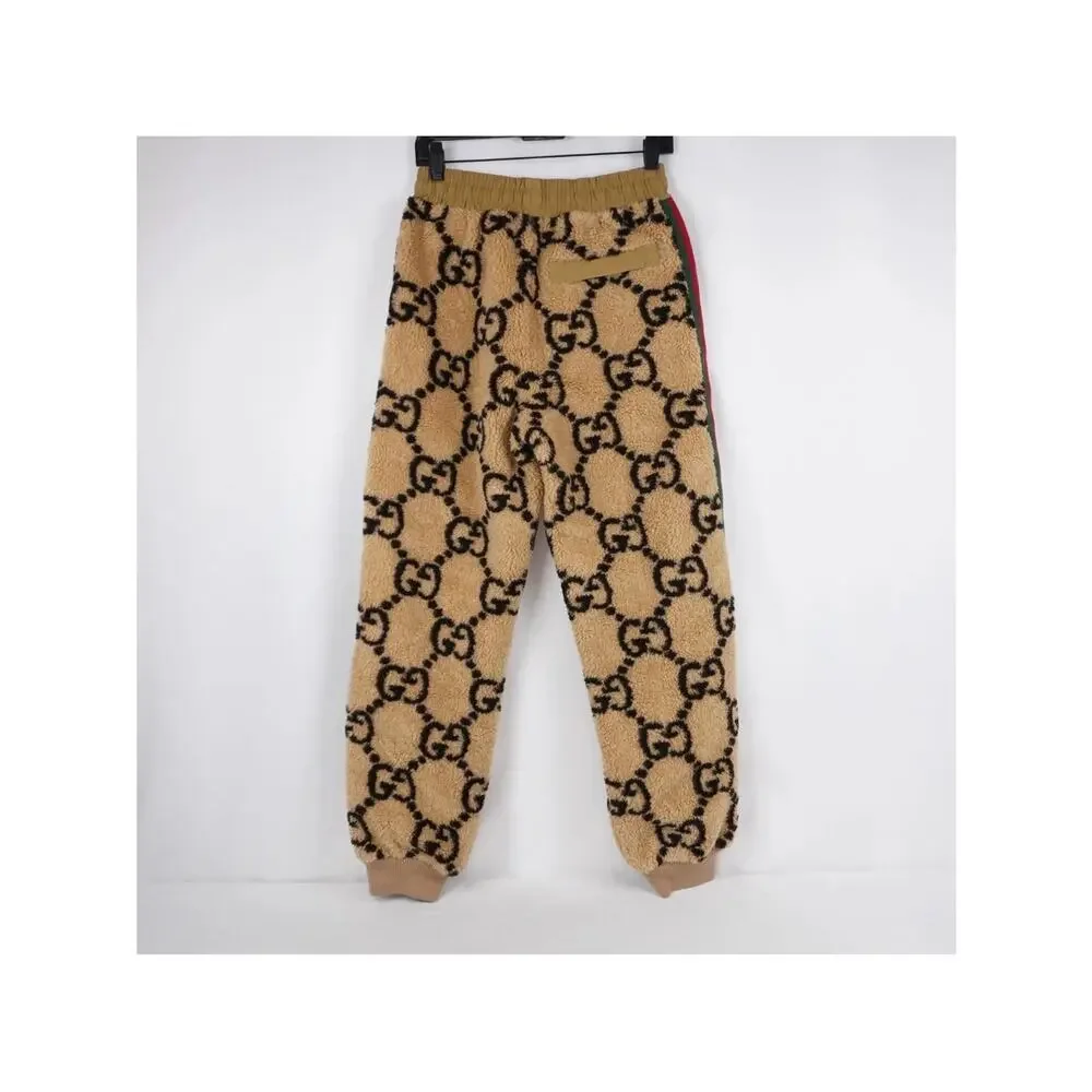 Men's Gucci GG jacquard wool blend fleece jogging pants size large made in Italy